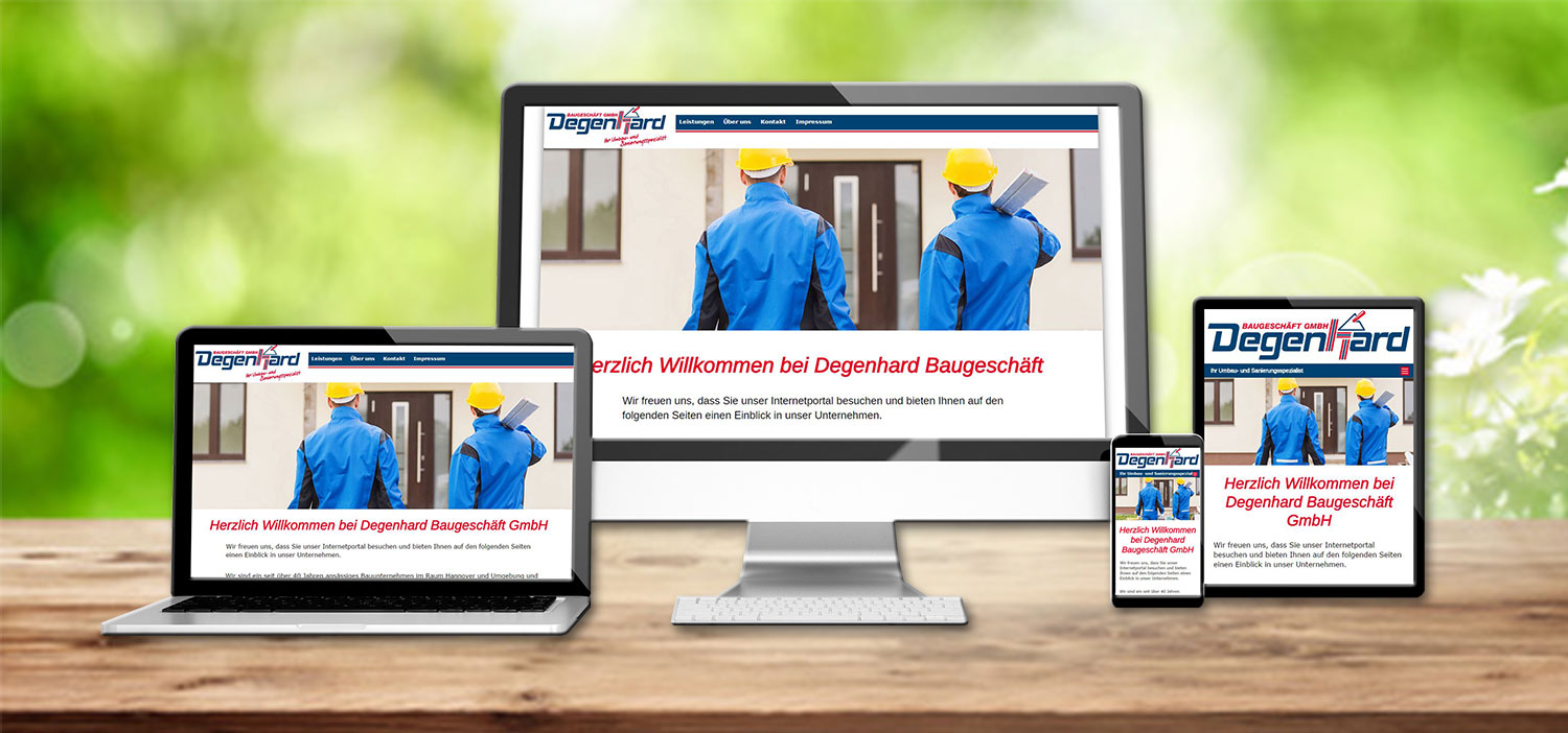 Website-Projekt: Degenhard Baugeschäft